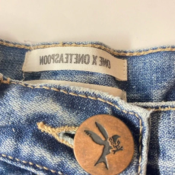 OneTeaspoon Juliettes high waist Coastal Cowgirl curved hem.Size 26 - Picture 3 of 12